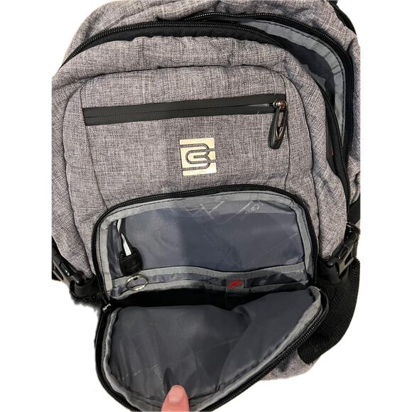 Bruno Cavalli Padded Computer Gray Black Backpack - Picture 3 of 5